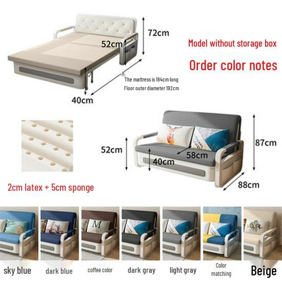 Compact Foldable Fabric Sofa Bed for Small Apartments - Comfortable and Space-Saving