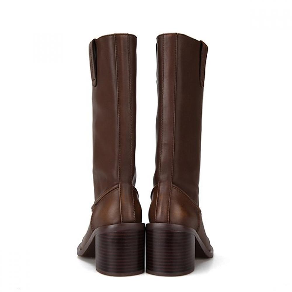 Barbara Leather 7cm Half Long Boots Bbg868br