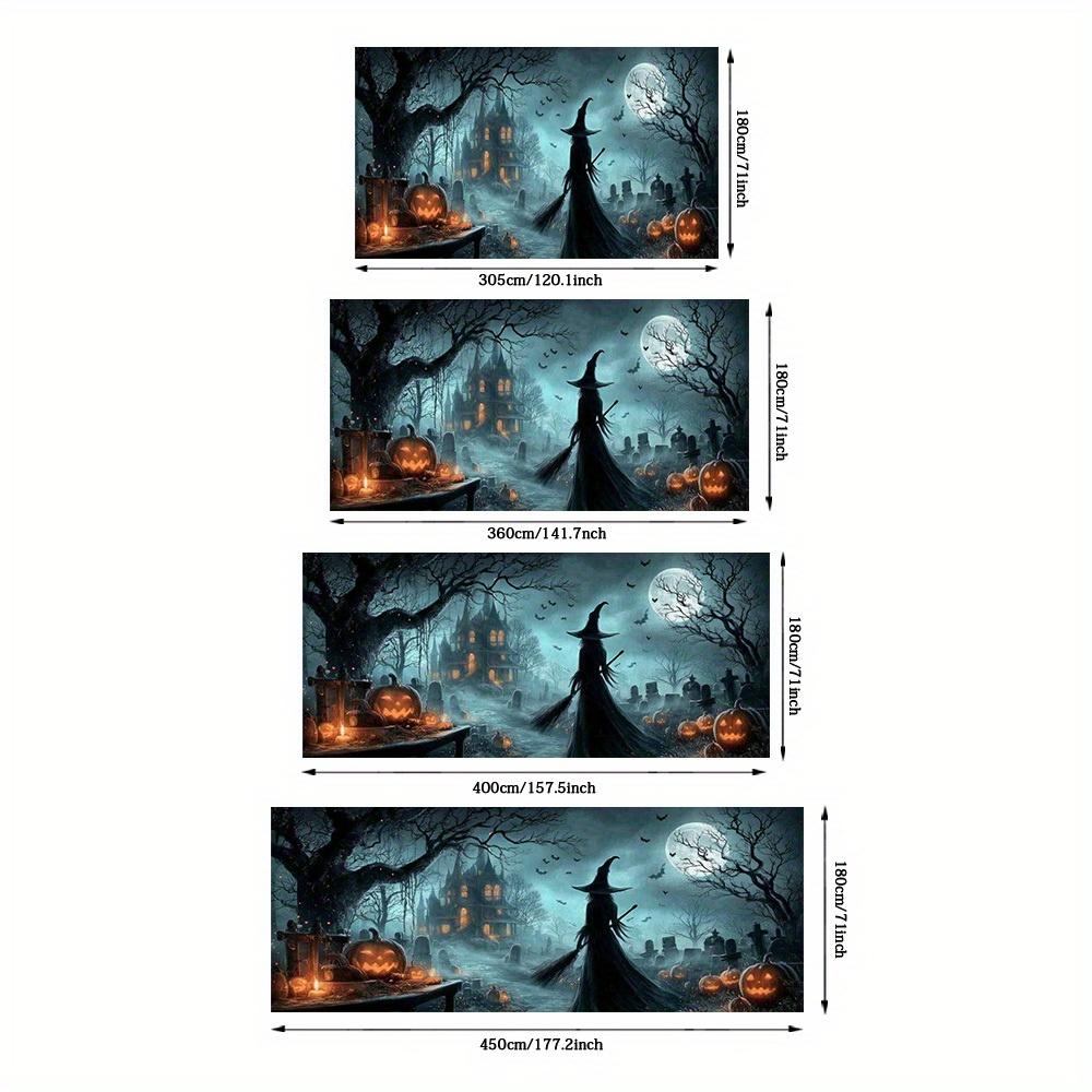 2D banner 1 piece set. Two-dimensional flat Halloween night scene banner, made of durable polyester.