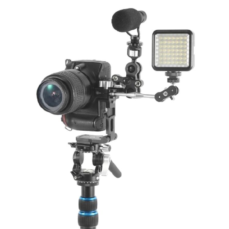 L115 Aluminum Quick Release Mounting Plate With Cold Shoe Adapter Foldable For Smooth Vertical Horizontal Transition