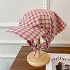 Rural Style Triangle Headscarf Hat Plaid Strappy Bandana Cap Retro Headscarf Baseball Hat  Travel