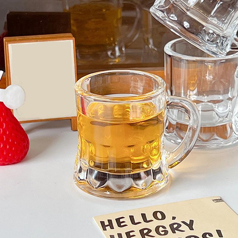 50Ml Mini Crystal Clear Beer Whiskey Glasses Durable Thickened Glasses Cute Coffee Mug Korean Sake Cups Barware Dining Bar