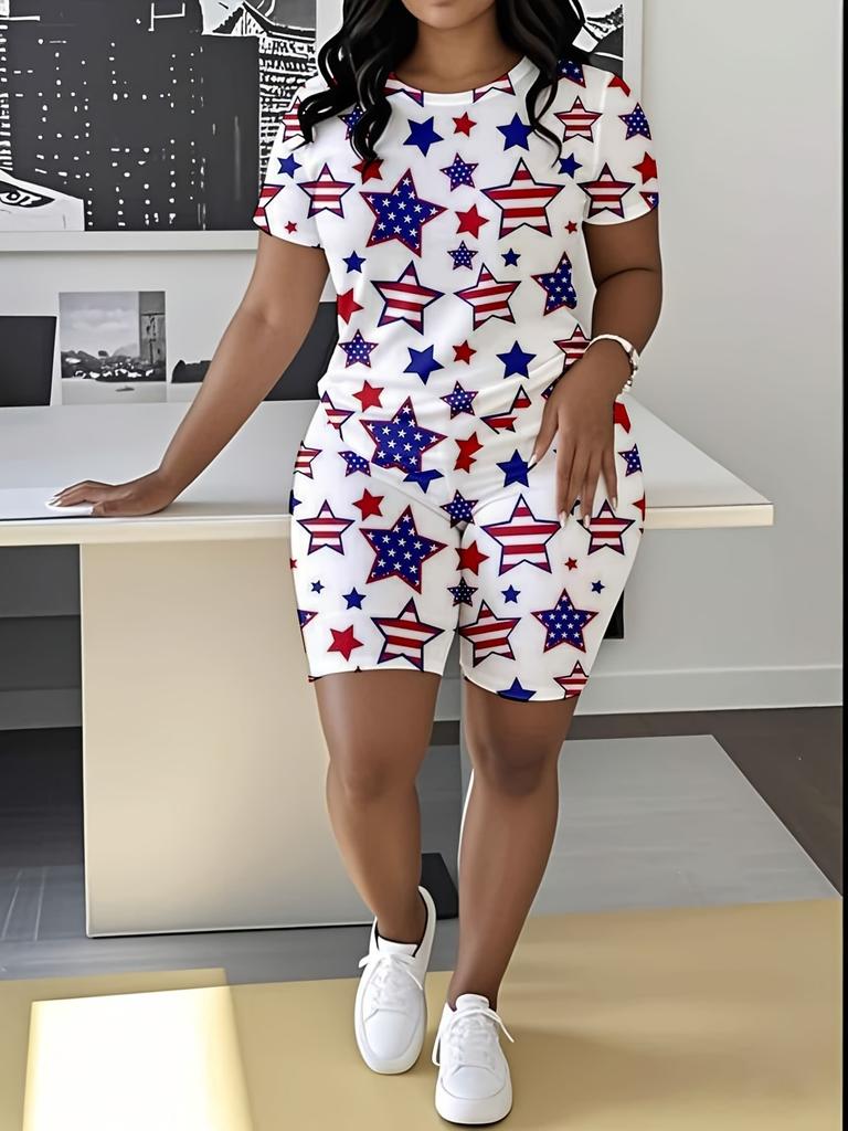 Butterfly Ladies Casual Suit Short Sleeve Shorts 1D Digital Flower Printing Fashion T-Shirt Two-piece Set