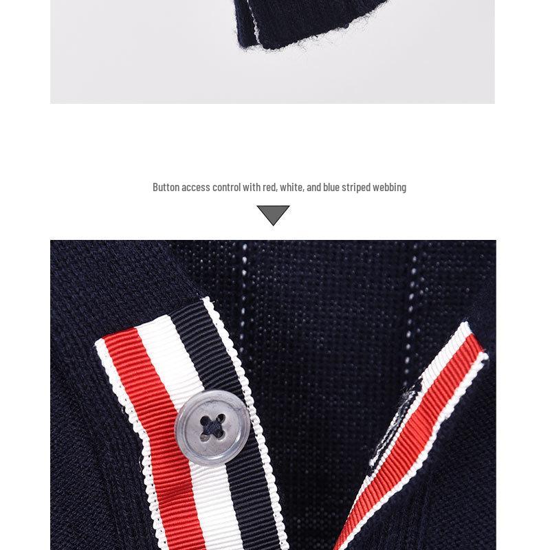 Men's Autumn 2025 Korean Style Striped Wool Cardigan Sweater