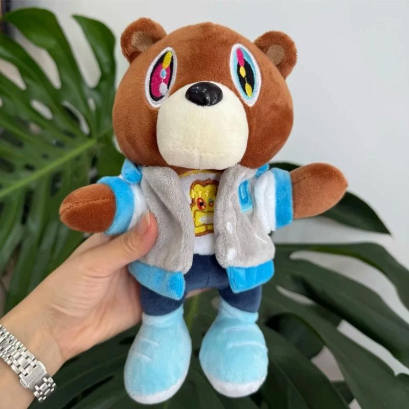 Peluche Kawaii dell'Orso Dropout di Kanye | Bambola Morbida Ripiena dell'Album di Laurea di Kanye West | Decorazione per la Casa e Regalo di Compleanno