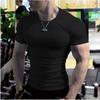 Mens Plain Short Sleeve Slim Fit T Shirt Custom Print For Gym Workout