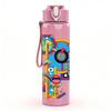1PC Colorful Robot Block Art 750ml Color Plastic Sports Water Bottle Leakproof Flip Straw Lid Suitable for Sports Office Home Use