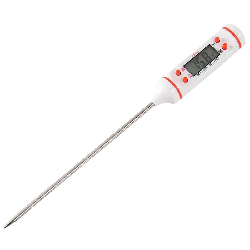 

Kitchen Digital BBQ Probe Food Thermometer Meat Cake Candy Fry Grill Dinning Household Cooking Thermometer Gauge Oven Thermometer Tool white