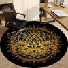 1 Stück Lotus Mandala Büro Runder Teppich, Matte Geeignet für Büro, Unter Bürostühlen Schlafzimmer Wohnzimmer Heimdekoration, Raumdeko