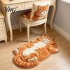 Washable Entryway Runner Sleeping Cat Rug, Ultra Absorbent Plush Bath Mat, Cute Kitty Kitchen Carpet Area Non-slip Door Mat for Bathroom Bedroom Home