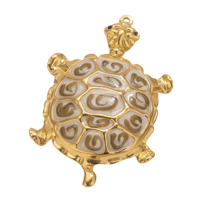 Sea Turtles Pendant Charm For Necklace Crafting Stainless Steel Tortoise Pendant Animal Charm Jewelry Accessory