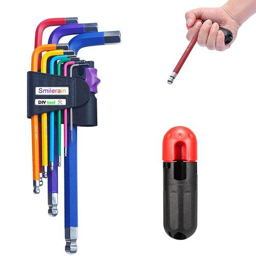 Smilerain Hex Wrench, Hex Wrench Set, Ball Point Hex Wrench Set with Wrench Booster