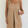 Damen Sommer Jumpsuits und Strampler Spaghettiträger Lässig Lose Taschen Playsuits Bodysuits