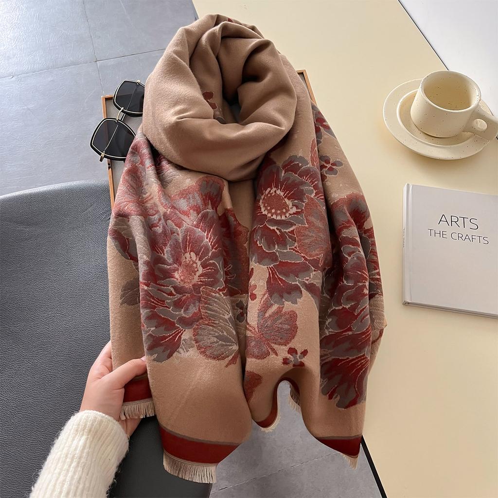 Shawl Butterfly Scarf Women's Winter Warm Cape Long Thickened Scarf