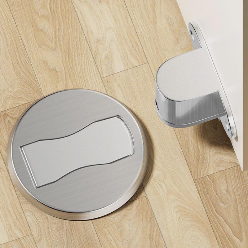 Zinc Alloy Magnetic Rotating Door Stop - Silent, Adjustable, Punch-Free, Anti-Collision.