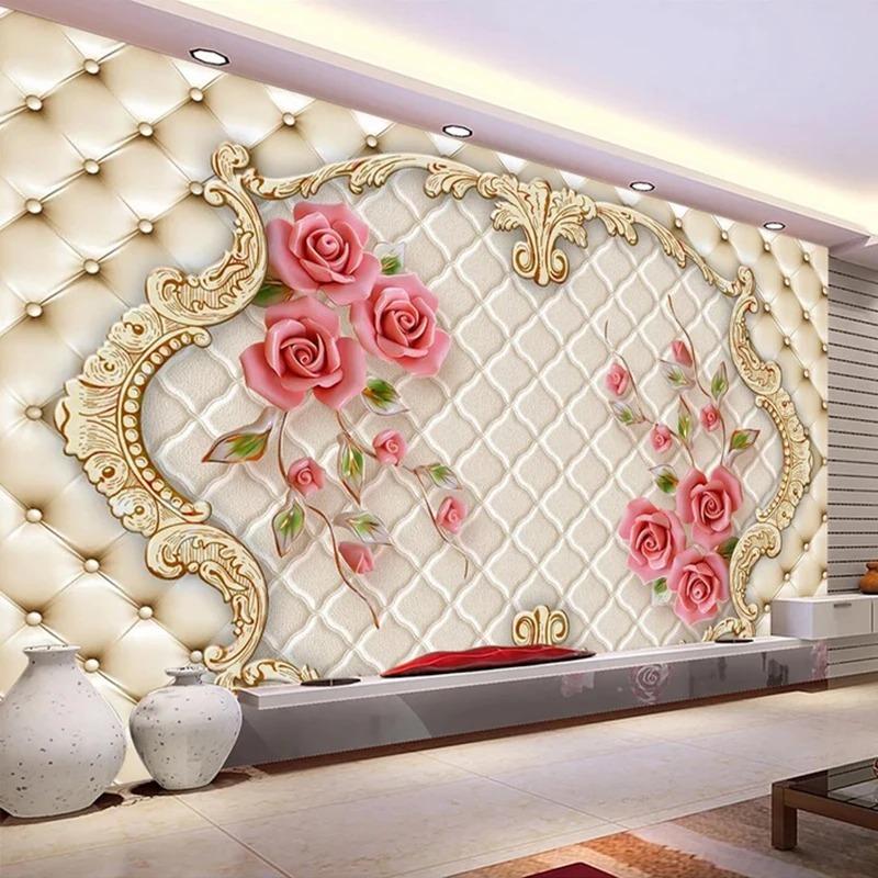 3D Photo Wallpaper For Walls Home Decor 3D Red Rose Flowers Living Room Sofa Bedroom TV Background Wall Mural Wallpaper