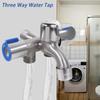 With Tape Stainless Steel Faucet One In Three Out Angle Valve Faucet  Toilet Diverter