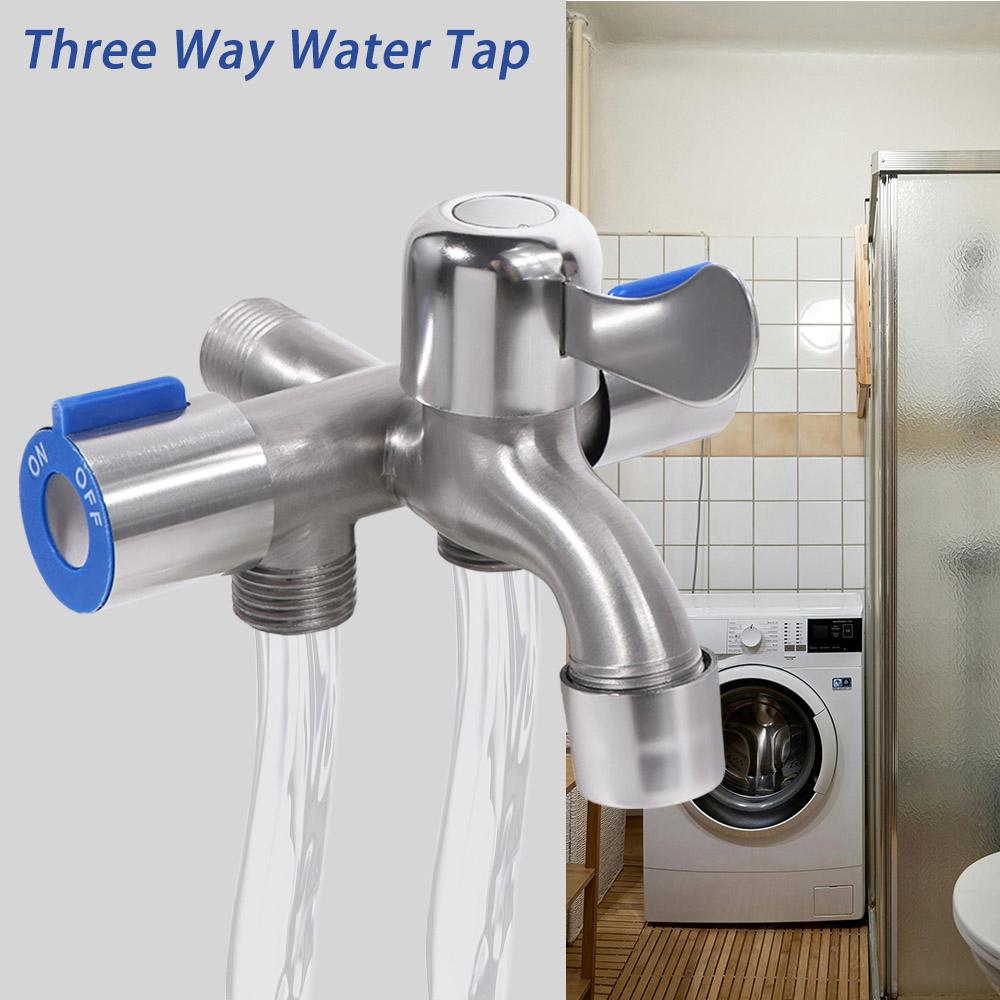 One In Three Out Three Way Water Tap Washing Machine Faucet Domestic Use
