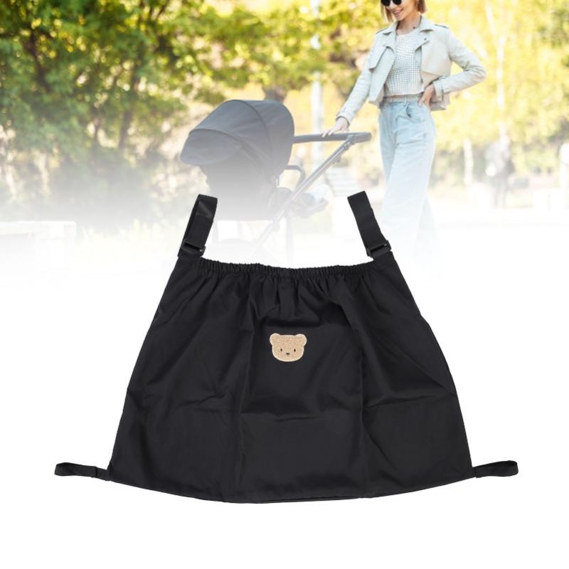 Stroller Cargo Bag Bottle Nappy Storage Bag Multifunctional Hanging Storage Stroller Organizer For Home Black