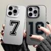 Phone Case For iPhone 16 15 14 Pro Max 11 12 13 Pro 7 8 Plus SE  X XS Lucky Numbers Football Electroplate Shockproof Cover
