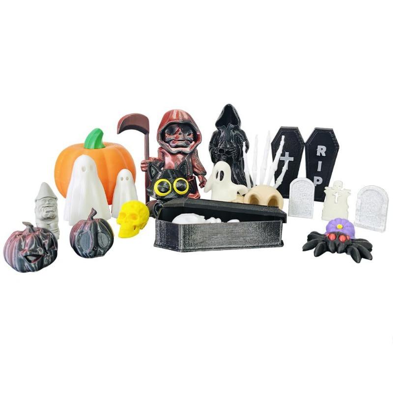 

New Halloween Miniature Tombstone Ghost Miniature Pumpkin Statue 3D Printing Ornament Halloween Miniature Halloween Statue