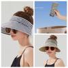 Wide Brim Summer Sun Hats Anti-UV Sun Protection Cap Fashion Stripe Empty Top Hat  Camping
