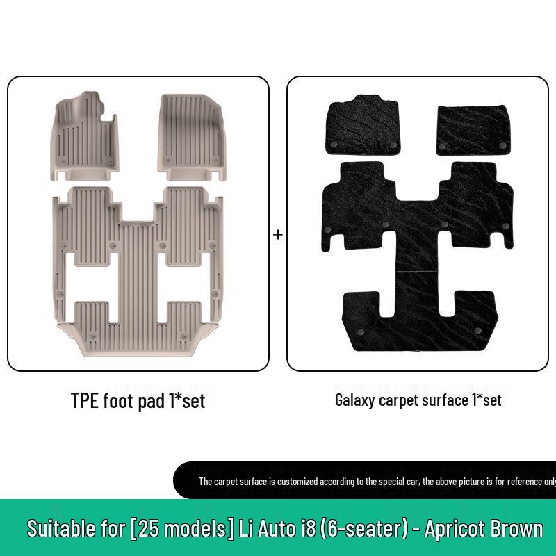 Ideal I8 Car Floor Mat Set: Compatible with 25 Models - Includes TPE Floor, Trunk, and Seat Back Mats.