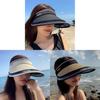 Summer Raffia Straw Sun Hat With Wide Brim Uv Protection For Outdoor Sunshade