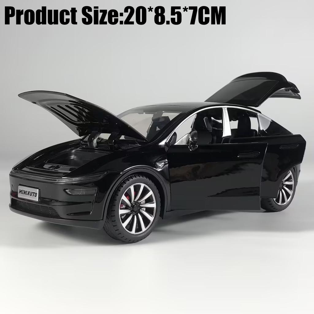 1:24 Model Y Facelift Off Road SUV Alloy Metal Diecast Model Car Sound & Light Pull Back Children Toy Collectibles Birthday Gift