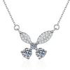 Sparkling Real  Carat D Color Moissanite Butterfly Pendant Necklaces for Women Silver Wedding Fine Jewelry Accessories