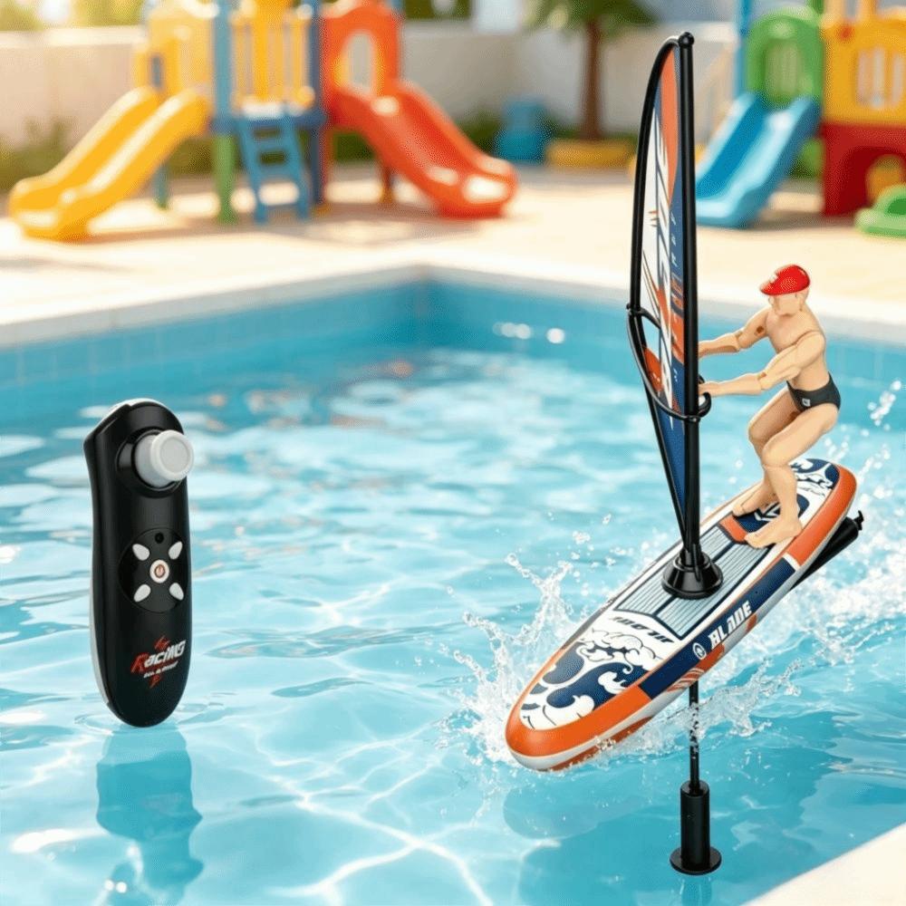 Low Speed RC Boat Toy Waterproof Electric Toy Boat Sailing Sailboat Toy Competition