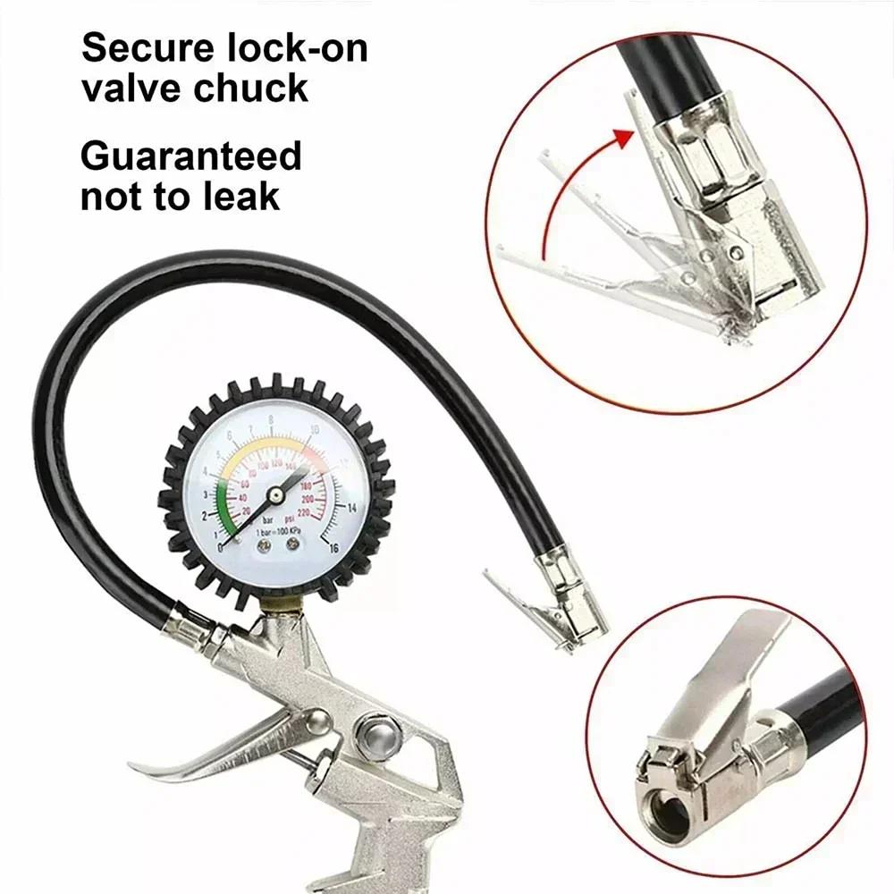 Tire Pressure Gauge For Car Motorcycle SUV Inflator Pumps Tire Repair Tools Pressure Gun Type For Air Compressor Durable