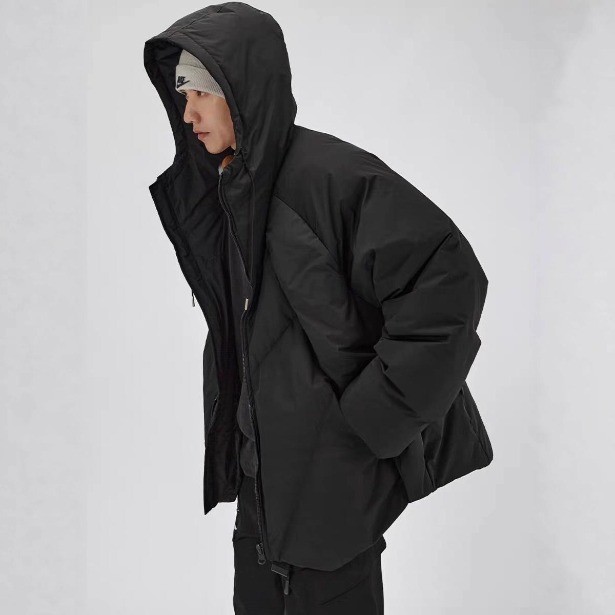 Men s Retro Cotton Hooded Jacket - Trendy, Loose, and Warm Winter Style XL
