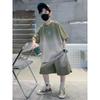 2023 Kids' Summer Sportswear: Boys' Korean Style Short-Sleeved Top & Wide-Leg Shorts Set