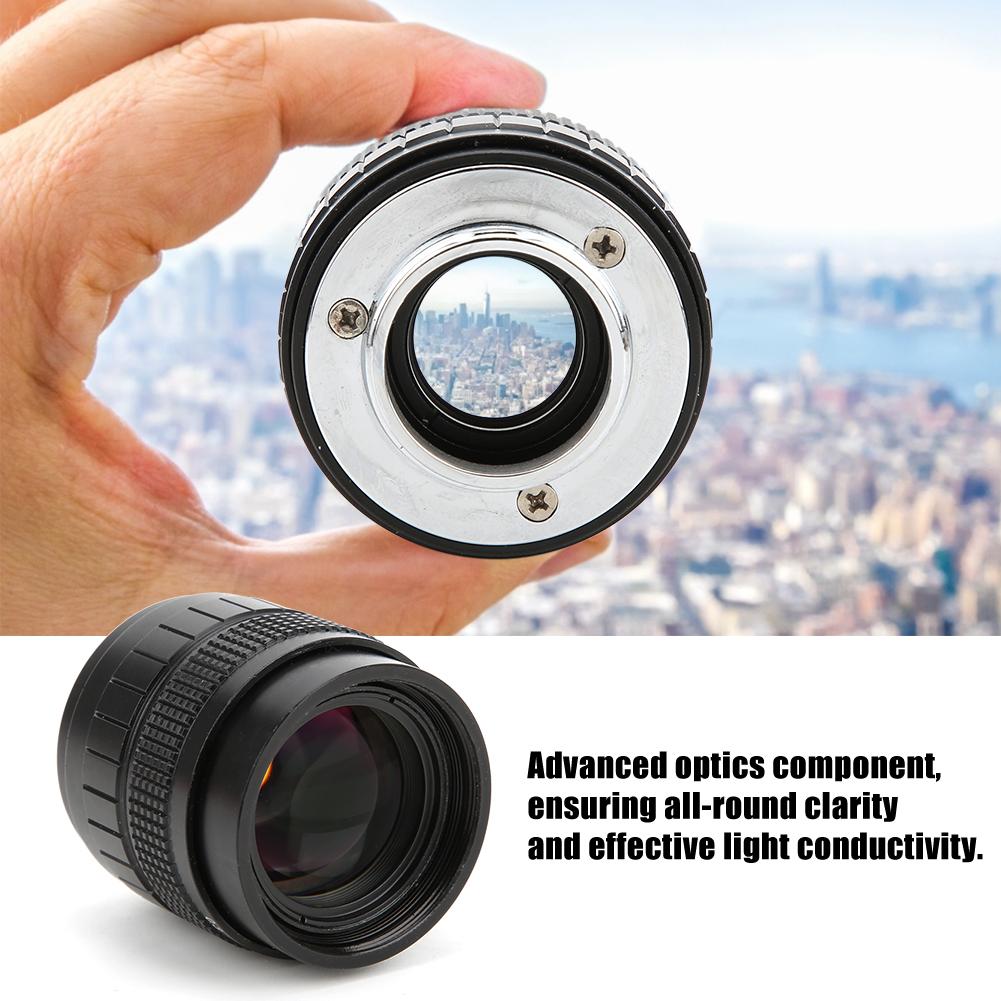 50mm F1.4 C Mount Lens Used with Adapter Ring for Canon Mirrorless Camerablack
