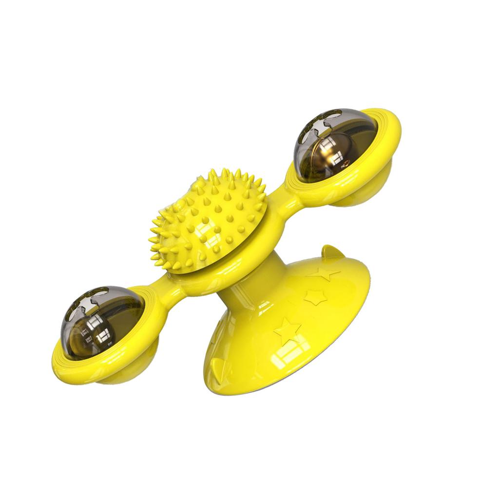 Windmill Cat Toy Rotating Interactive Multifunctional Kitten Comb Toy for Wall Door