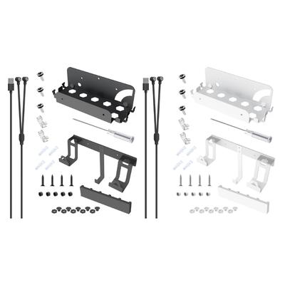 Space Saving Wall Mount Bracket Fit for SwitchOLED Host Game Console with Double Controller Holder Storage Earphone Hook