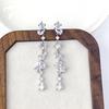 S925 Silver Needle Irregular Zircon Tassel Earrings, Gold-Plated European Fashion High-End Studs