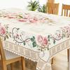 1 Piece Floral Round Tablecloth, 5 Sizes Available, Retro Floral Pattern Printed Tablecloth, Edge Embossing Process, Spring Garden Tablecloth Decorati
