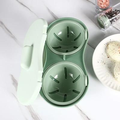 Microwave Oven Egg Poacher 2 Grid Plastic Egg Cooker with Lid  for Easy Boiled Eggs and Household Eggs Cooking Kitchen Gadgets
