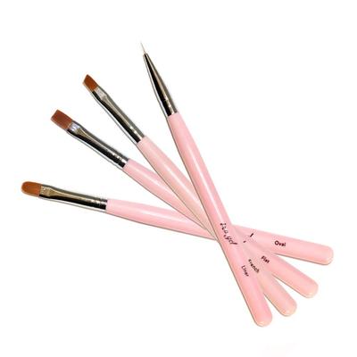 Irogel Gel Brush Set with Cap 4 Types Nylon Brush with Cap (Irogel) - (Oval, Flat, French, Liner) -