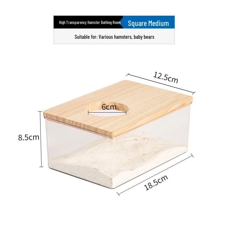 Large Acrylic Hamster Bathroom: Transparent Dual-Use Sand Basin for Bathing and Toilet