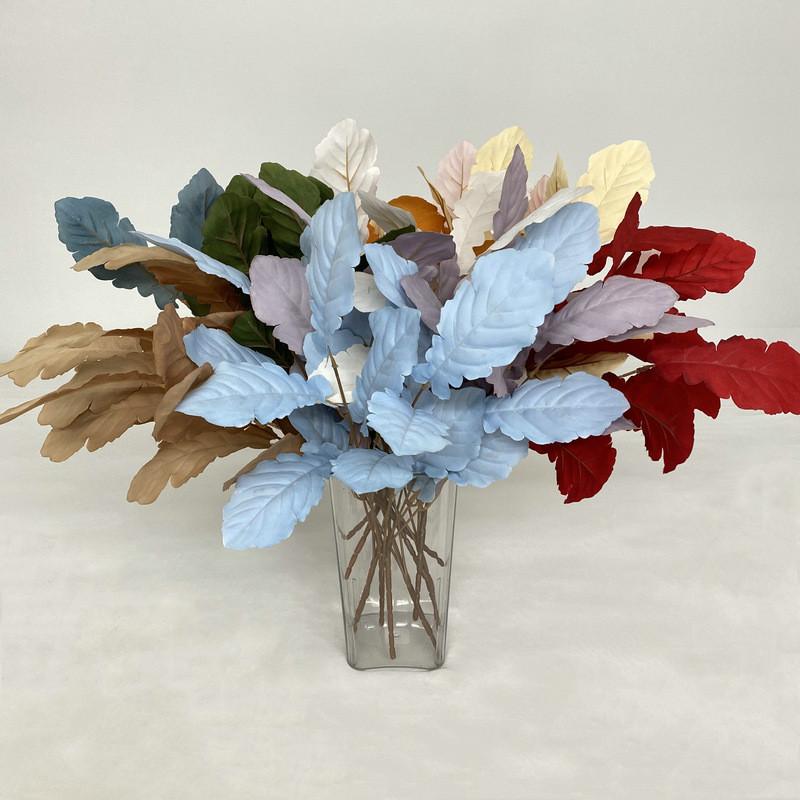 Leaves Cloth Flocking Wedding Bouquet Photography Styling Props Decor Home