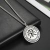 Chi Rho Halskette Edelstahl Christlicher Schmuck Alpha Omega Christogramm Religiöses Geschenk zum Schutz Beten
