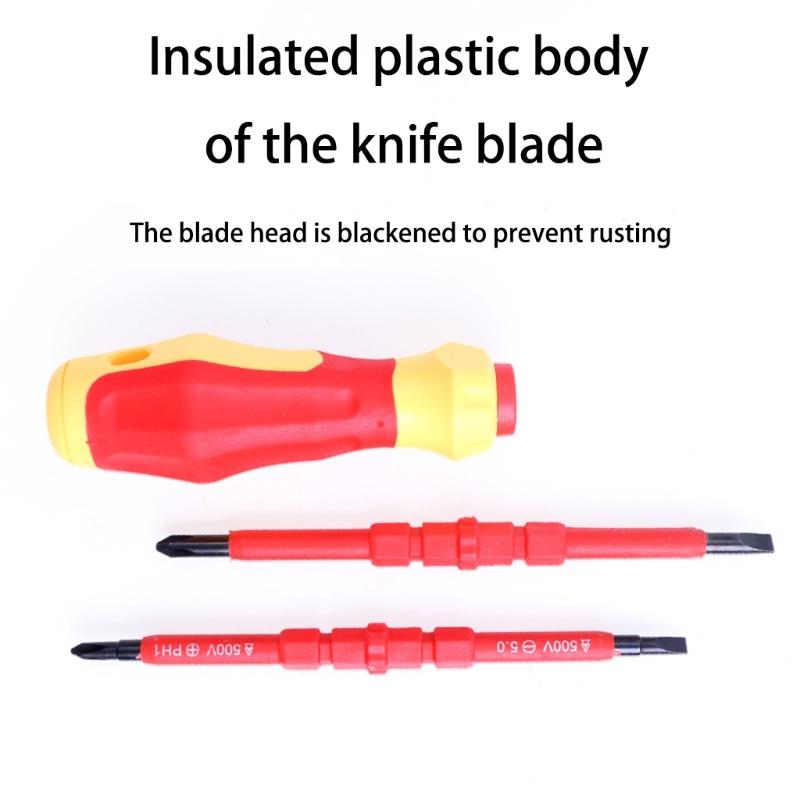 3 Function Insulated Screwdriver Hex Socket Design Double Color Rubber Coated Handle Stable Anti Fatigue Grip
