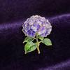 Fabric-friendly Brooch Pin, Enamel Hydrangea Shape Lapel Polished Edges Backpack Literary Style Decorative Badge for Coat Collars Scarves Canvas Bags