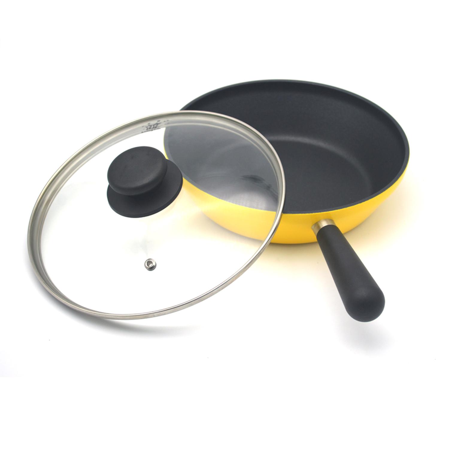 22cm Nonstick Frying Pan Skillet With Pot Lid Fry Pan Egg Pan 8.7 Chefs Pan Induction Compatible Cooking Steak Skillet PFOA Free