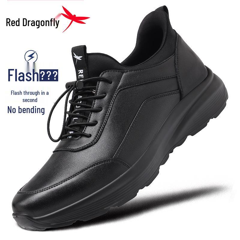 Red Dragonfly Men's Genuine Leather Anti-Slip Waterproof Casual Shoes