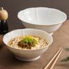 Household White Porcelain Lace Soup Bowl, Creative Ceramic Dry Ice Plate, Noodle Bowl, Salad Bowl, Irregular Tableware