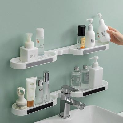 Punch-free Bathroom Plastic Rotating Drainable Storage Rack